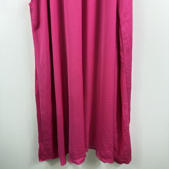 Meritt Clothing Label New Pink Bow Tie Neck Dress 3X Sleeveless Flowy Summer - Picture 3 of 13